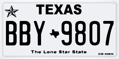 TX license plate BBY9807