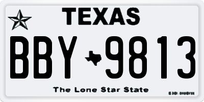 TX license plate BBY9813