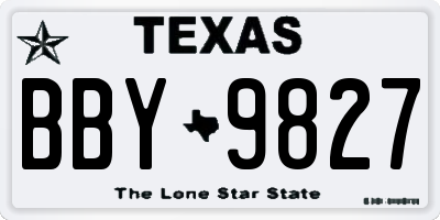 TX license plate BBY9827