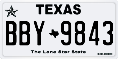 TX license plate BBY9843