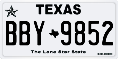 TX license plate BBY9852
