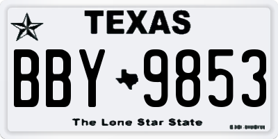 TX license plate BBY9853
