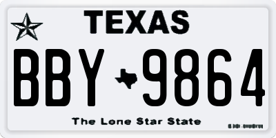 TX license plate BBY9864
