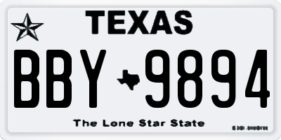 TX license plate BBY9894