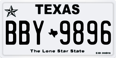 TX license plate BBY9896