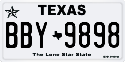 TX license plate BBY9898