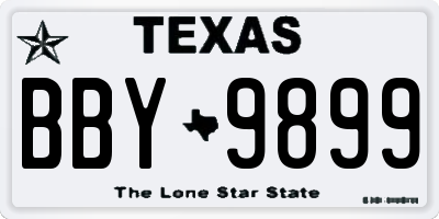 TX license plate BBY9899