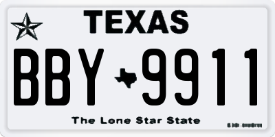 TX license plate BBY9911