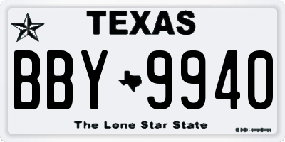 TX license plate BBY9940