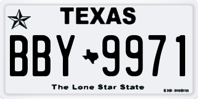 TX license plate BBY9971