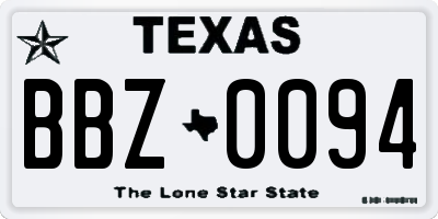 TX license plate BBZ0094