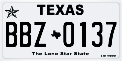 TX license plate BBZ0137