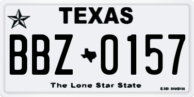 TX license plate BBZ0157