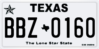 TX license plate BBZ0160