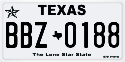TX license plate BBZ0188
