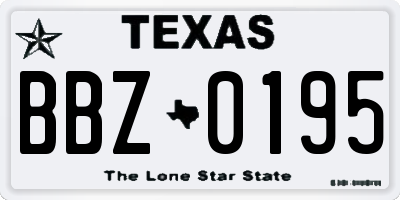 TX license plate BBZ0195