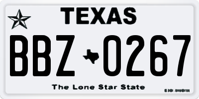 TX license plate BBZ0267