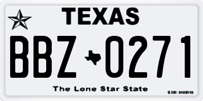 TX license plate BBZ0271