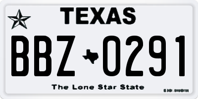 TX license plate BBZ0291