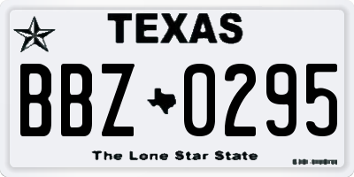 TX license plate BBZ0295