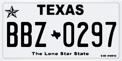 TX license plate BBZ0297