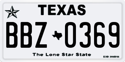 TX license plate BBZ0369