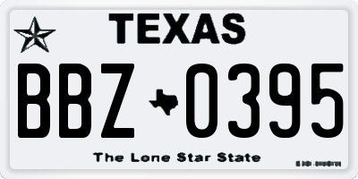 TX license plate BBZ0395