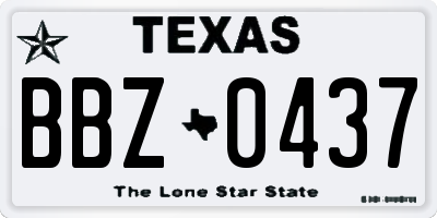 TX license plate BBZ0437