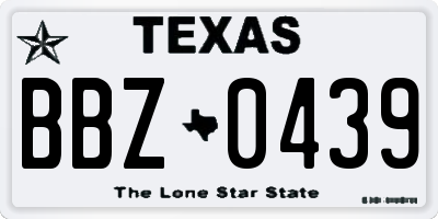 TX license plate BBZ0439