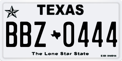 TX license plate BBZ0444