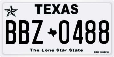TX license plate BBZ0488