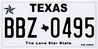 TX license plate BBZ0495