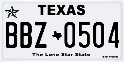 TX license plate BBZ0504