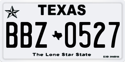 TX license plate BBZ0527