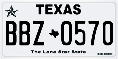 TX license plate BBZ0570