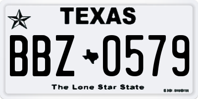TX license plate BBZ0579