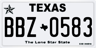 TX license plate BBZ0583