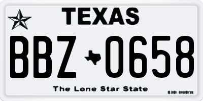 TX license plate BBZ0658