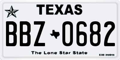 TX license plate BBZ0682