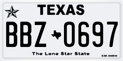 TX license plate BBZ0697