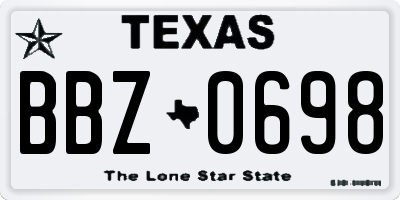 TX license plate BBZ0698