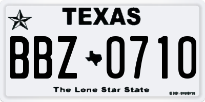 TX license plate BBZ0710