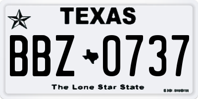 TX license plate BBZ0737