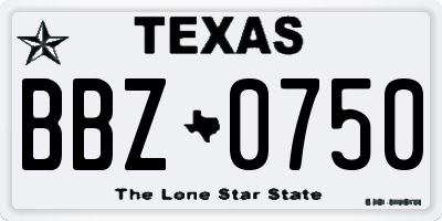 TX license plate BBZ0750