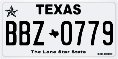 TX license plate BBZ0779