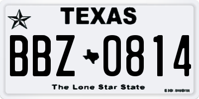 TX license plate BBZ0814
