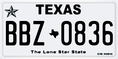 TX license plate BBZ0836