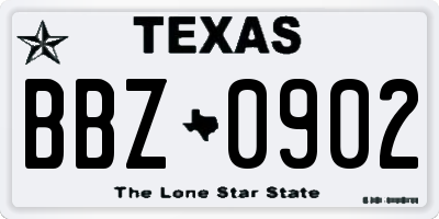 TX license plate BBZ0902
