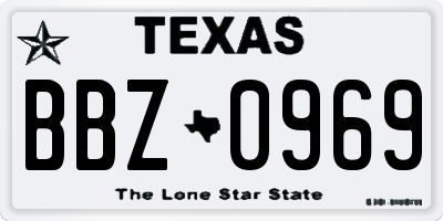 TX license plate BBZ0969