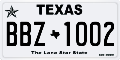 TX license plate BBZ1002